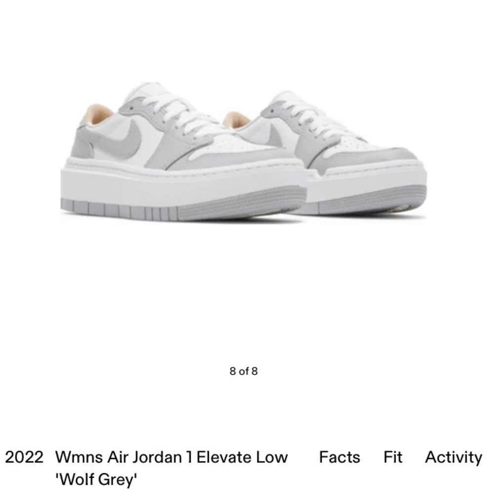 Women’s Nike Jordan 1 Elevate Low ‘wolf grey’ LIKE NEW